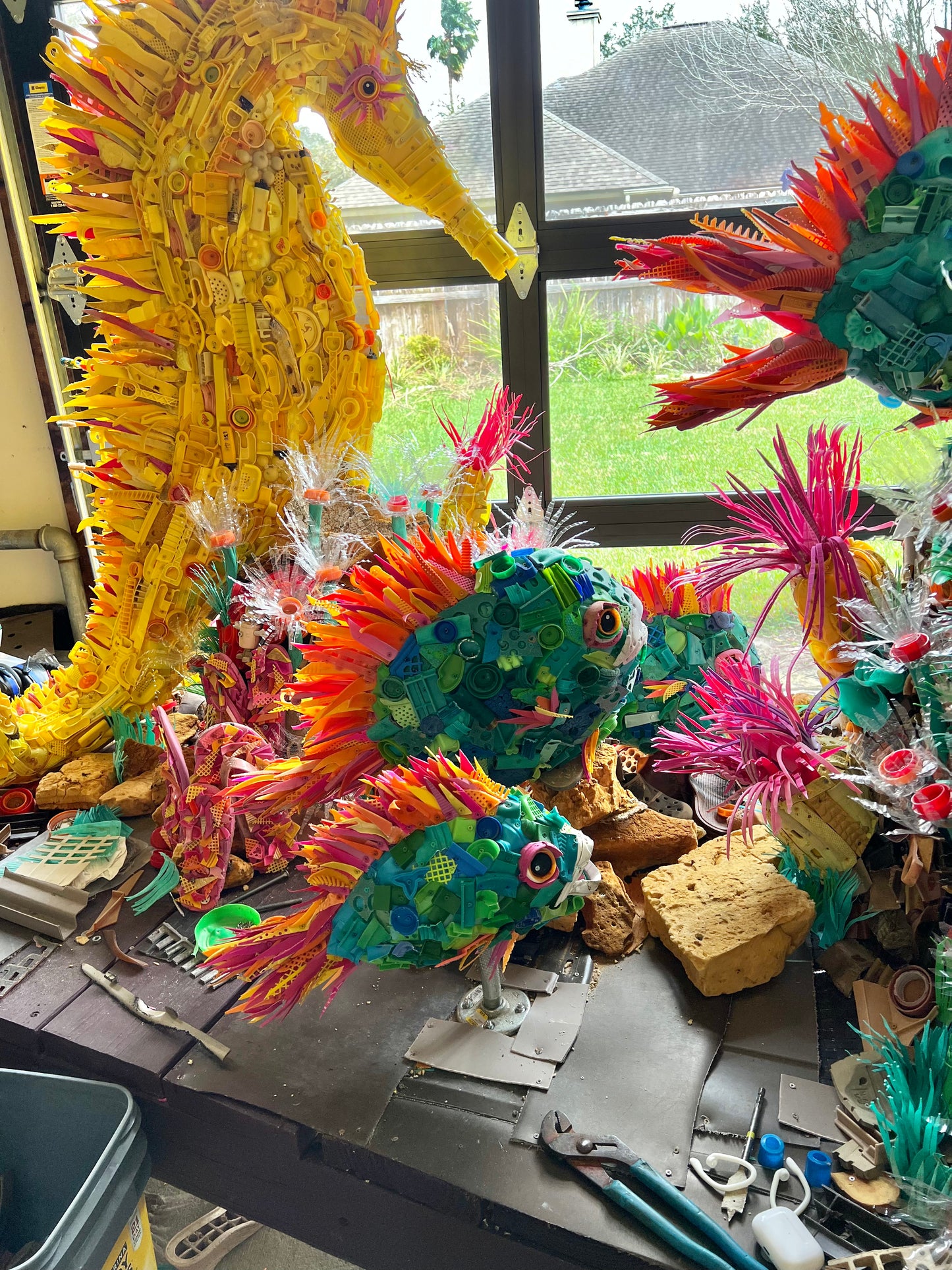 The Reef Plastic Beach Trash Sculpture