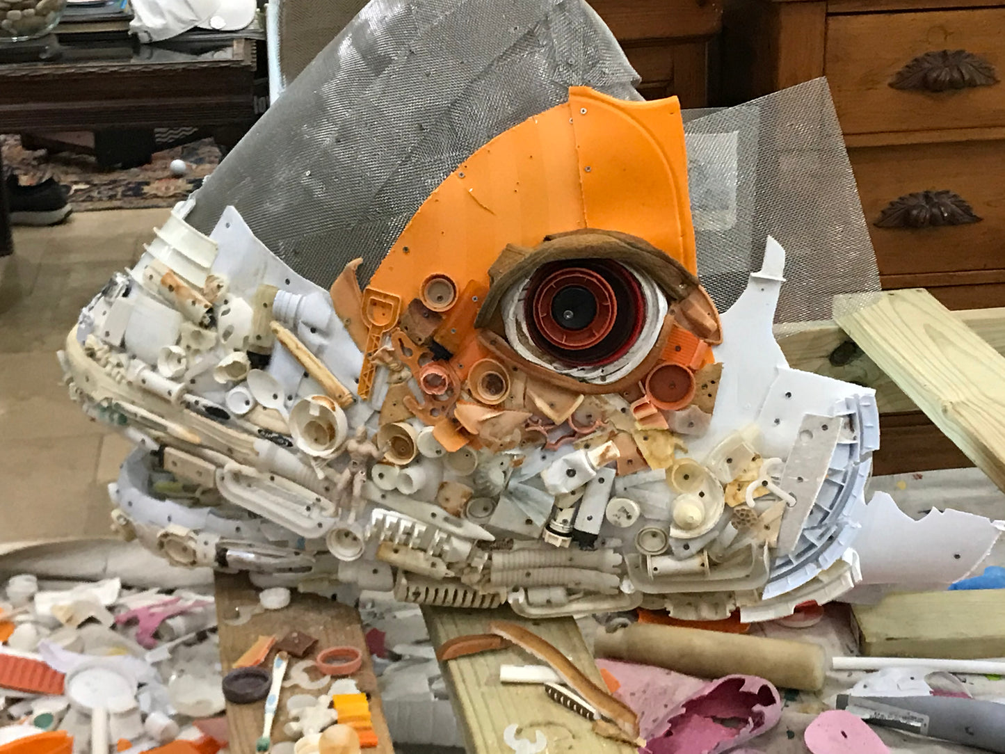 Plastic Beach Trash Reggie the Redfish Sculpture
