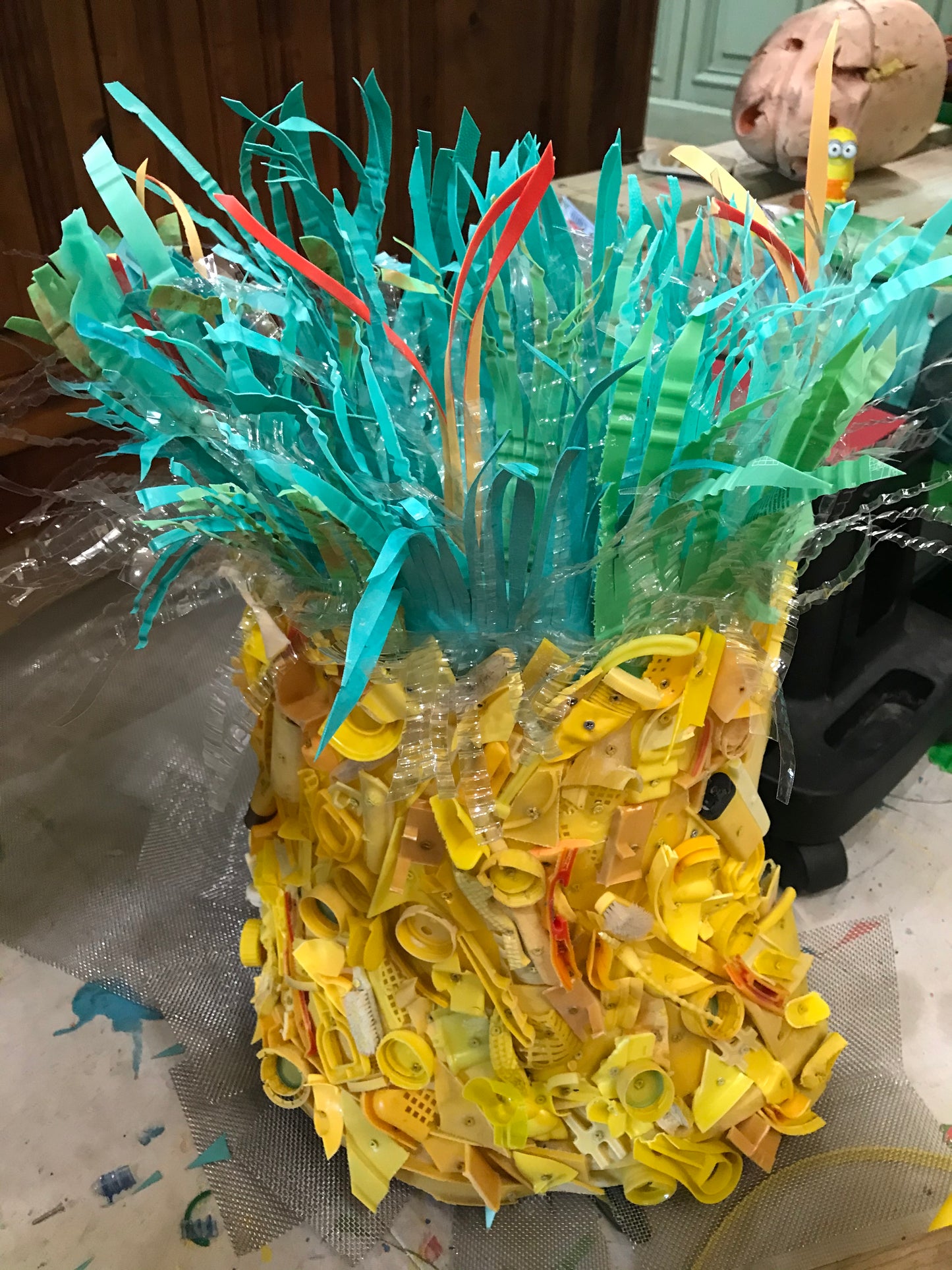 Plastic Beach Trash Terry the Atlantic Green Sea Turtle Sculpture