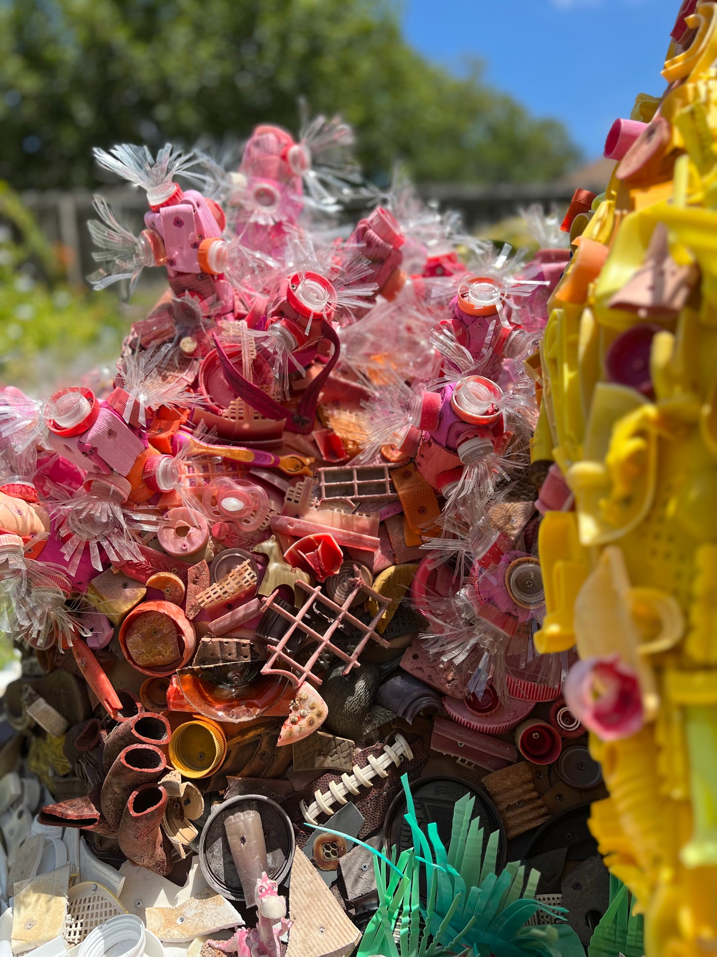 Plastic Beach Trash Sister Seahorses Sarah and Susan Sculpture