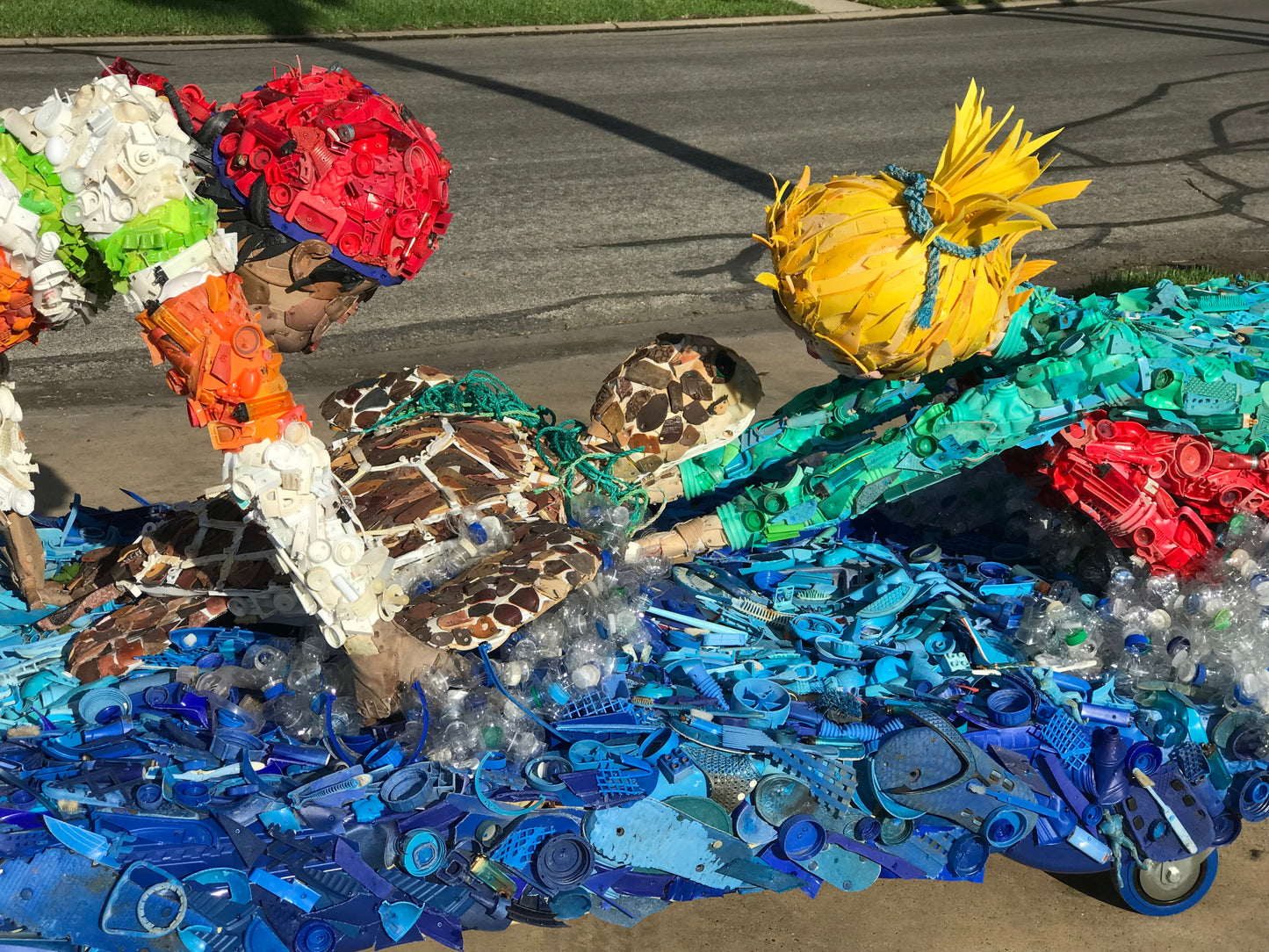 Plastic Beach Trash Sculpture with Juan, Sally and Tito