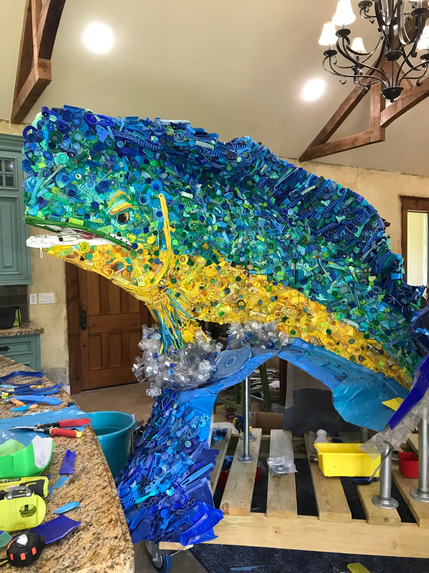 Plastic Beach Trash Miguel The Mahi Mahi Sculpture